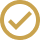 Gold check mark on black background.