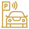 Car parking sensor icon with signal.