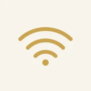Wi-Fi symbol with beige background.