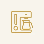 Coffee machine icon with carafe outline.