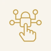 Icon of hand clicking a network lock.